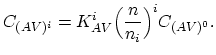 $\displaystyle C_{(AV)^i}=K_{AV}^{i}\Bigl(\frac{n}{n_i}\Bigr)^i C_{(AV)^0}.$