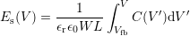                 ∫
        ---1----  V     ′   ′
Es(V) = ϵrϵ0W L     C(V )dV
                 Vfb
