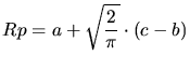 $\displaystyle Rp = a+\sqrt{\frac{2}{\pi}}\cdot(c-b)$