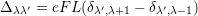 Δ λλ′ = eFL (δλ′,λ+1 - δλ′,λ-1)

