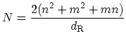 $ \displaystyle N =
\frac{2(n^2+m^2+mn)}{d_\mathrm{R}}$