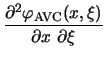 $\displaystyle {\frac{\partial ^{2}\varphi_{\mathrm{AVC}}(x, \xi)}{\partial x\ \partial\xi}}$