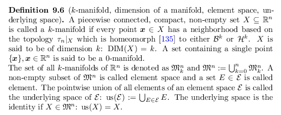 \begin{defn}
% latex2html id marker 18340
[$k$-manifold, dimension of a manifold...
...the identity if $X \in \mathfrak{M}^n$: ${\operatorname{us}}(X) = X$.
\end{defn}