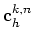 $ \mathbf{c}_h^{k,n}$