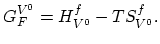 $\displaystyle G^{V^{0}}_{F}=H_{V^{0}}^{f}-T S_{V^{0}}^{f}.$
