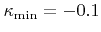 $ {\kappa }_{\text {min}}=-0.1$