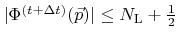 $ \lvert{\Phi}^{({t}+\Delta{t})}({\vec{p}})\rvert\leq {{N}_{\text{L}}}+\frac{1}{2}$