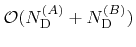 $ {\mathcal{O}}({{N}_\text{D}^{(A)}}+{{N}_\text{D}^{(B)}})$