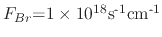 $ \textrm{\ensuremath{F_{Br}}=1}\times\textrm{10}^{\textrm{18}}\textrm{s}^{\textrm{-1}}\textrm{cm}^{\textrm{-1}}$