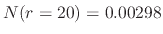 $ N(r=20)=0.00298$