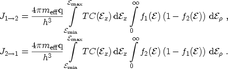 \begin{displaymath}\begin{array}{l} \displaystyle J_{1\to 2} = \frac{4\pi \ensur...
...ht)\,\ensuremath {\mathrm{d}}{\mathcal{E}}_\rho \ . \end{array}\end{displaymath}