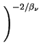 $\displaystyle \left.\vphantom{
\left(\frac{T_{\nu}}{T_{L}} - \xi\right)^{\beta_{\nu}}
- \zeta^{\beta_{\nu}}
}\right)^{-2/{\beta_{\nu}}}_{}$