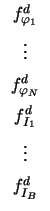 $ \begin{array}{c}\vspace*{0.2cm} f^d_{\varphi_{1}} \\  \vspace*{0.2cm} \vdots \...
...pace*{0.2cm} f^d_{I_1} \\  \vspace*{0.2cm} \vdots \\  f^d_{I_B} \\  \end{array}$