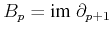 $ B_p = {\ensuremath{\textnormal{im} \; {\partial_{p+1}}}}$