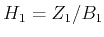 $ H_1 = Z_1/B_1$