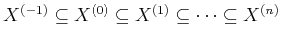 $ X^{(-1)}\subseteq X^{(0)}
\subseteq X^{(1)} \subseteq \dots \subseteq X^{(n)}$
