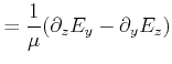 $\displaystyle = \frac{1}{\mu}(\partial_z E_y - \partial_y E_z )$