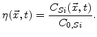 $\displaystyle \eta(\vec{x},t) = \frac{C_{Si}(\vec{x},t)}{C_{0,Si}}.$