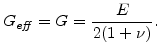 $\displaystyle G_\mathit{eff} = G = \frac{E}{2(1+\nu)}.$