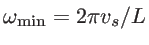 $ \omega_{\mathrm{min}}=2\pi v_s/L$