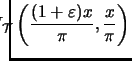 $\displaystyle \hspace*{-12pt}I_{\mathcal{T}}\left(\frac{(1+\varepsilon)x}{\pi},\frac{x}{\pi}\right)$