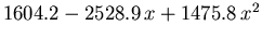 $1604.2 - 2528.9\,x + 1475.8\,x^2$