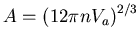 $A=\left(12\pi n V_a\right)^{2/3}$