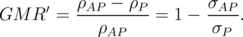 GM  R ′ = ρAP---ρP-=  1 - σAP-.
            ρAP            σP