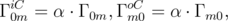 Γ i0Cm = α ⋅ Γ 0m,Γ omC0 = α ⋅ Γ m0,
