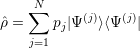     N
    ∑      (j)   (j)
ˆρ =    pj|Ψ   ⟩⟨Ψ   |
    j=1
