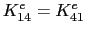 $\displaystyle K_{14}^e = K_{41}^e$