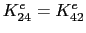 $\displaystyle K_{24}^e = K_{42}^e$