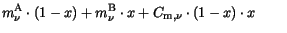 $\displaystyle m_\nu^\mathrm {A}\cdot(1-x) +
m_\nu^\mathrm {B}\cdot x + C_\mathrm {m,\nu}\cdot(1-x)\cdot x\phantom{ToK}$