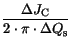 $\displaystyle \frac{\Delta J_\mathrm {C}}{2\cdot \pi \cdot \Delta Q_\mathrm {s}}$