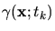 $\gamma(\mathbf{x};t_k)$