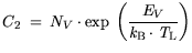 $\displaystyle C_2 = N_V \cdot \exp \bigg(\frac{-E_V}{{\it k}_{\mathrm{B}}\cdot {\it T}_\mathrm{L}} \bigg)$