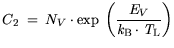 $\displaystyle C_2 = N_V \cdot \exp  \bigg(\frac{-E_V}{{\it k}_{\mathrm{B}}\cdot {\it T}_\mathrm{L}} \bigg)$