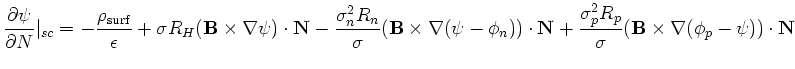 $\displaystyle \frac{\partial \psi}{\partial N}\vert _{sc} = -\frac{\rho_{\mathr...
...ac{\sigma_p^2 R_p}{\sigma}(\mathbf{B}\times\nabla(\phi_p-\psi)) \cdot\mathbf{N}$