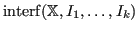 $ {\operatorname{interf}}({\mathbb{X}}, I_1, \dots, I_k)$