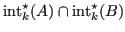 $ \operatorname{int}^\star _k(A) \cap \operatorname{int}^\star _k(B)$