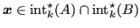 $ \bm{x} \in \operatorname{int}^\star _k(A) \cap \operatorname{int}^\star _k(B)$