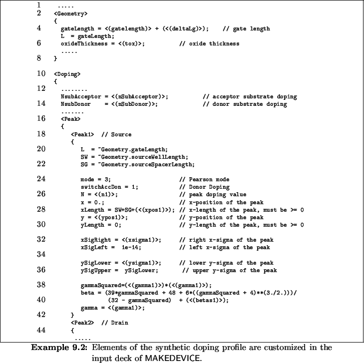 \begin{Example}
% latex2html id marker 9231\centering\scriptsize
\begin{minipa...
...are customized in the input deck of \mbox{\textsf{MAKEDEVICE}}{}.}
\end{Example}