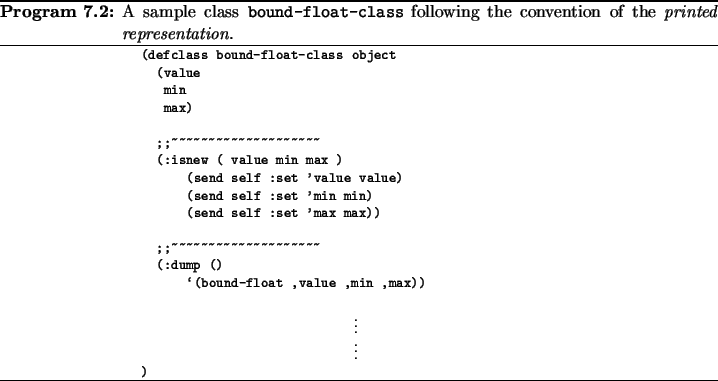 \begin{Program}
% latex2html id marker 7086\footnotesize
\centering
\begin{min...
...s}
following the convention of the \emph{printed representation}.}
\end{Program}