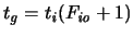 $ \ensuremath{t_{\mathit{g}}}\xspace = \ensuremath{t_{\mathit{i}}}\xspace (\ensuremath{F_{\mathit{io}}}\xspace + 1)
$