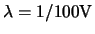 $\lambda = 1/100\rm V$