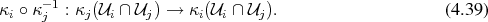 κi ∘ κ−j1 : κj(𝒰i ∩ 𝒰j) → κi(𝒰i ∩ 𝒰j).                   (4.39) 