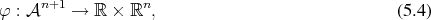      n+1          n
φ : 𝒜    →  ℝ × ℝ  ,                              (5.4) 