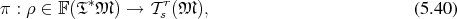 π : ρ ∈ 𝔽(𝔗 ∗𝔐 ) → 𝒯 rs (𝔐 ),                         (5 .40)
