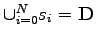 $ \cup_{i=0}^{N} s_{i} = \mathbf{D}$