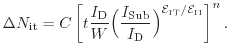 $\displaystyle \ensuremath{\Delta N_\mathrm{it}}= C \left[ t \frac{\ensuremath{I...
...th{\mathcal{E}}_\mathrm{IT}/\ensuremath{\mathcal{E}}_\mathrm{II}} \right] ^ n .$